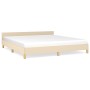 Cama sin colchón tela color crema 160x200 cm