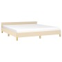 Cama sin colchón tela color crema 160x200 cm