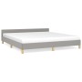 Cama sin colchón tela gris claro 160x200 cm