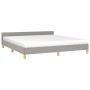 Cama sin colchón tela gris claro 160x200 cm