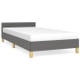 Estructura de cama sin colchón tela gris oscuro 90x200 cm