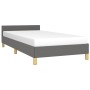 Estructura de cama sin colchón tela gris oscuro 90x200 cm