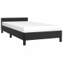 Estructura de cama con cabecero sin colchón negro 90x200 cm