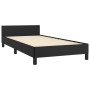 Estructura de cama con cabecero sin colchón negro 90x200 cm