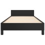 Estructura de cama con cabecero sin colchón negro 90x200 cm