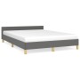 Estructura de cama sin colchón tela gris oscuro 140x200 cm