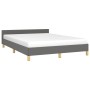 Estructura de cama sin colchón tela gris oscuro 140x200 cm