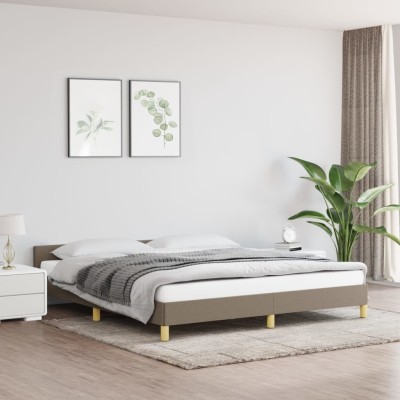 Cama sin colchón tela gris taupe 180x200 cm