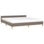 Cama sin colchón tela gris taupe 180x200 cm