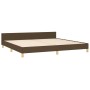 Cama sin colchón tela marrón oscuro 200x200 cm