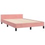 Cama con cabecero sin colchón terciopelo rosa 120x200 cm