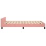 Cama con cabecero sin colchón terciopelo rosa 120x200 cm