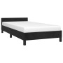 Cama con cabecero sin colchón terciopelo negro 80x200 cm