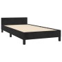 Cama con cabecero sin colchón terciopelo negro 80x200 cm