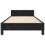 Cama con cabecero sin colchón terciopelo negro 80x200 cm