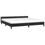 Estructura cama sin colchón terciopelo negro 200x200 cm