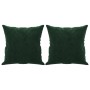 Cojines decorativos 2 uds terciopelo verde oscuro 40x40 cm