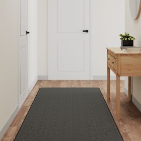 Alfombra de pasillo con aspecto sisal gris antracita 80x250 cm