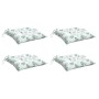 Cojines de silla 4 uds tela Oxford estampado hojas 50x50x7 cm