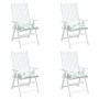 Cojines de silla 4 uds tela Oxford estampado hojas 50x50x7 cm