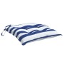 Cojines de silla 6 uds tela Oxford rayas azul blanco 50x50x7 cm