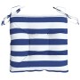 Cojines de silla 6 uds tela Oxford rayas azul blanco 50x50x7 cm