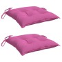 Cojines de silla de jardín 2 uds tela Oxford rosa 50x50x7 cm