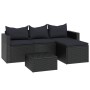 Conjunto de muebles de jardín ratán sintético negro
