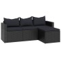 Conjunto de muebles de jardín ratán sintético negro