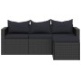 Conjunto de muebles de jardín ratán sintético negro