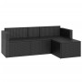 Conjunto de muebles de jardín ratán sintético negro