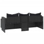 Conjunto de muebles de jardín ratán sintético negro