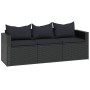Conjunto de muebles de jardín ratán sintético negro