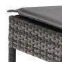 Tumbonas 2 unidades con mesa y cojines ratán sintético gris