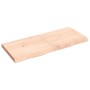 Estante de pared madera maciza roble sin tratar 120x50x(2-6) cm