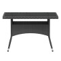 Set comedor jardín 5 pzas ratán sintético vidrio templado negro