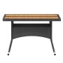 Set comedor jardín 5 pzas ratán sintético y madera acacia negro