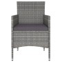 Set comedor jardín 5 pzas ratán sintético vidrio templado gris
