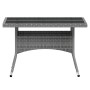 Set comedor jardín 5 pzas ratán sintético vidrio templado gris