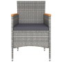 Set comedor jardín 5 pzas ratán sintético vidrio templado gris