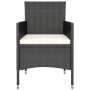 Set comedor jardín 5 pzas ratán sintético vidrio templado negro