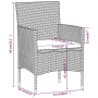 Set comedor jardín 5 pzas ratán sintético vidrio templado negro