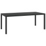 Set de comedor de jardín 7 pzas y cojines ratán sintético negro