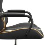 Silla gaming cuero sintético negro y dorado