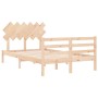 Estructura de cama con cabecero madera maciza 120x200 cm