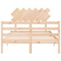 Estructura de cama con cabecero madera maciza 120x200 cm