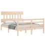 Estructura de cama con cabecero madera maciza 120x200 cm
