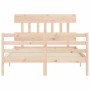 Estructura de cama con cabecero madera maciza 120x200 cm