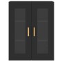 Armarios de pared 2 uds madera de ingeniería negro
