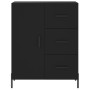 Aparador alto madera contrachapada negro 69,5x34x180 cm